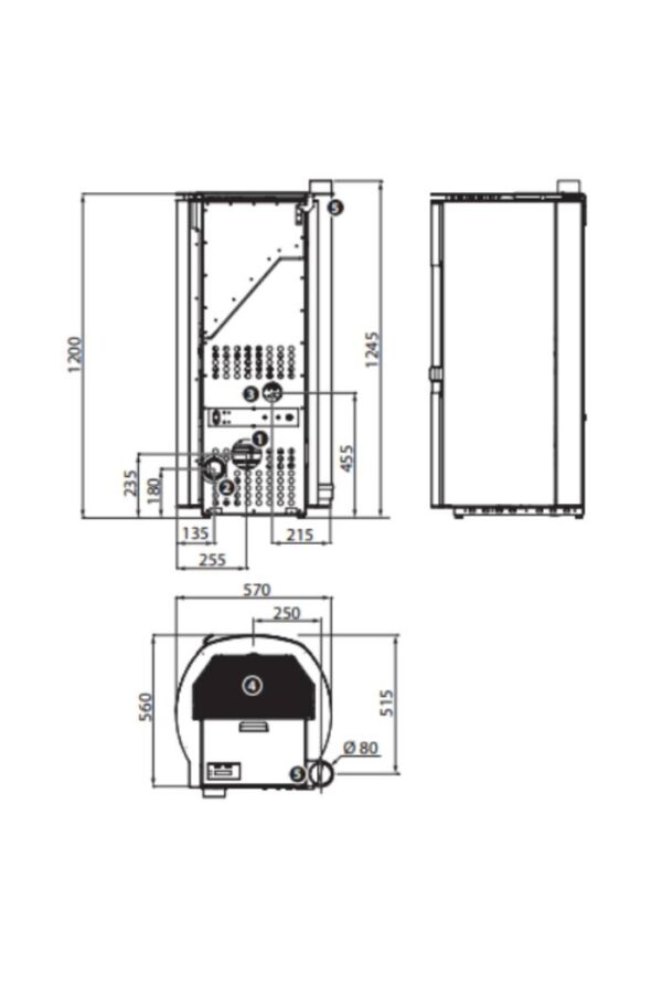 Stufa a pellet Cs Thermos ARIANNA 10 10,1kw - Colore Bronzo - immagine 2