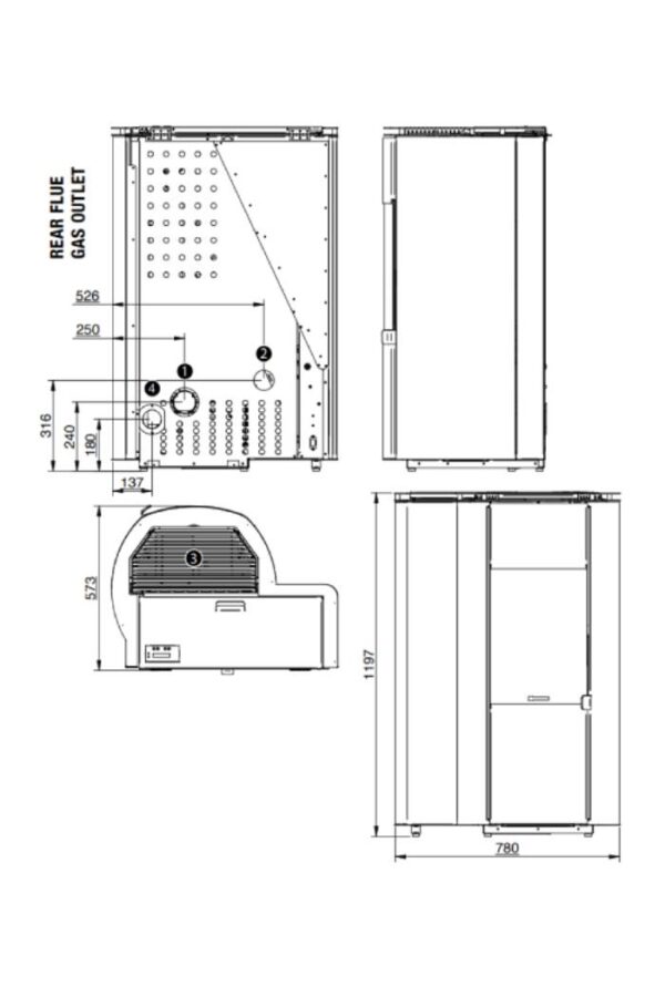 Stufa a pellet Cs Thermos ECOCIPPATINA10 10,16kw - Disponibile in due differenti colori - immagine 3